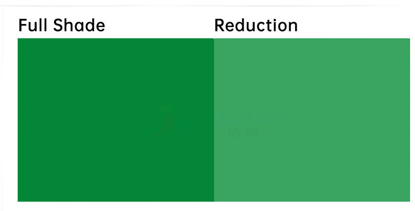 鈷綠顏料原色與沖淡色色卡